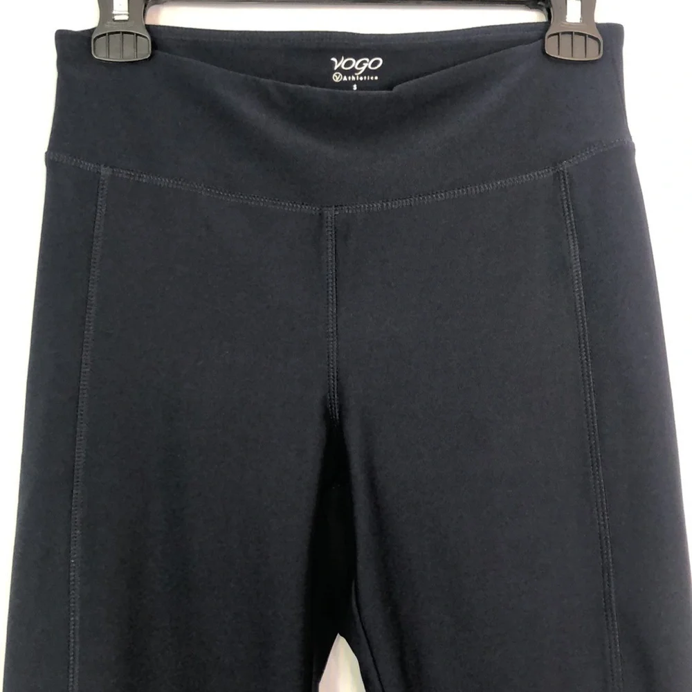 Vogo Athletica Full Length Yoga Exercise Black with Mesh Leggings Size S
